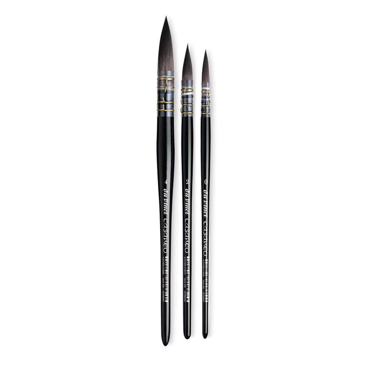 Da Vinci Casaneo Synthetic Squirrel Watercolor Brush - Quills, Set of 3, Short Handle